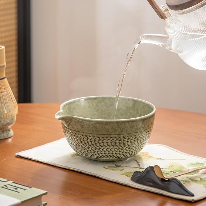 matcha whisk set Ceremony Accessory, Matcha Whisk, Traditional Scoop (Chashaku), Tea Spoon, Whisk Holder, 1 tea bowl, 1 tea siev