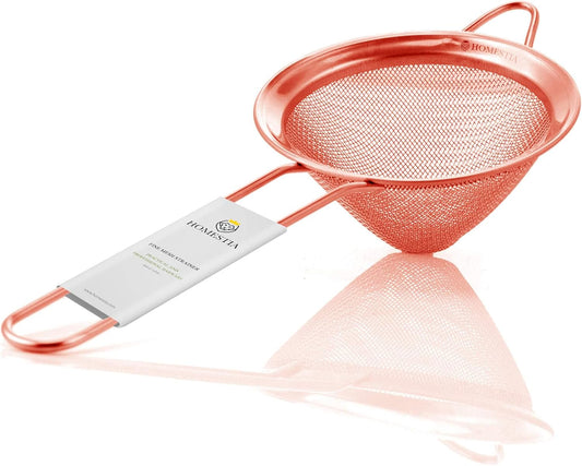 Homestia 304 Stainless Steel Fine Mesh Strainer, Sieve Sifter For Tea, Rose | 3.3'' Kitchen Small Strainer Fine Mesh, Cone Cocktail Strainer, Bar Strainer for Food, Rice, Fruits, Juicing, Drinks, Coffee