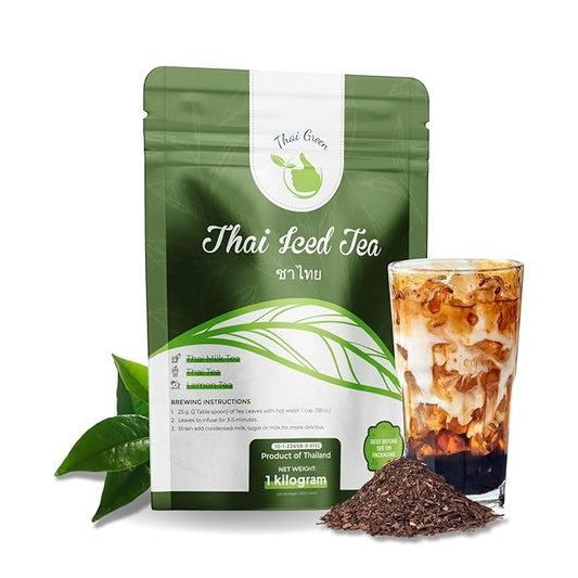 Black Thai Tea Leaves - Loose Thai Iced Tea Leaves - Premium Thai Black Chai Tea - Thai Flavored Black Tea Leaves for Thai Milk Tea, Iced Thai Tea, Lemon Tea, 1 Kg (Pack of 1)