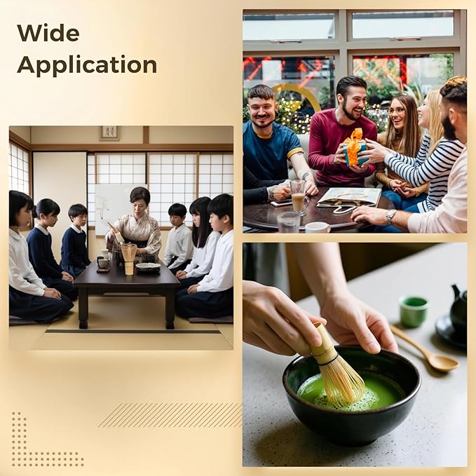 2 Pcs Wood Matcha Whisk Set, 100-Prong Handmade Chasen Whisk, 1.2 x 2.4 x 4.3 in / 3 x 6 x 11 cm, Natural Wood Color, Traditional Tea Ceremony Utensil