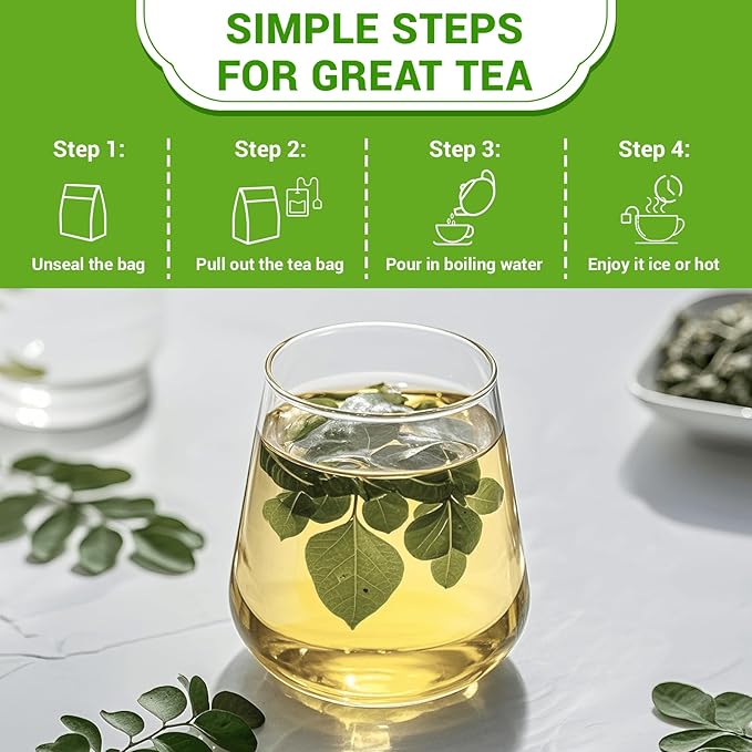 Moringa Leaf Tea - Caffeine Free, 100 Teabags
