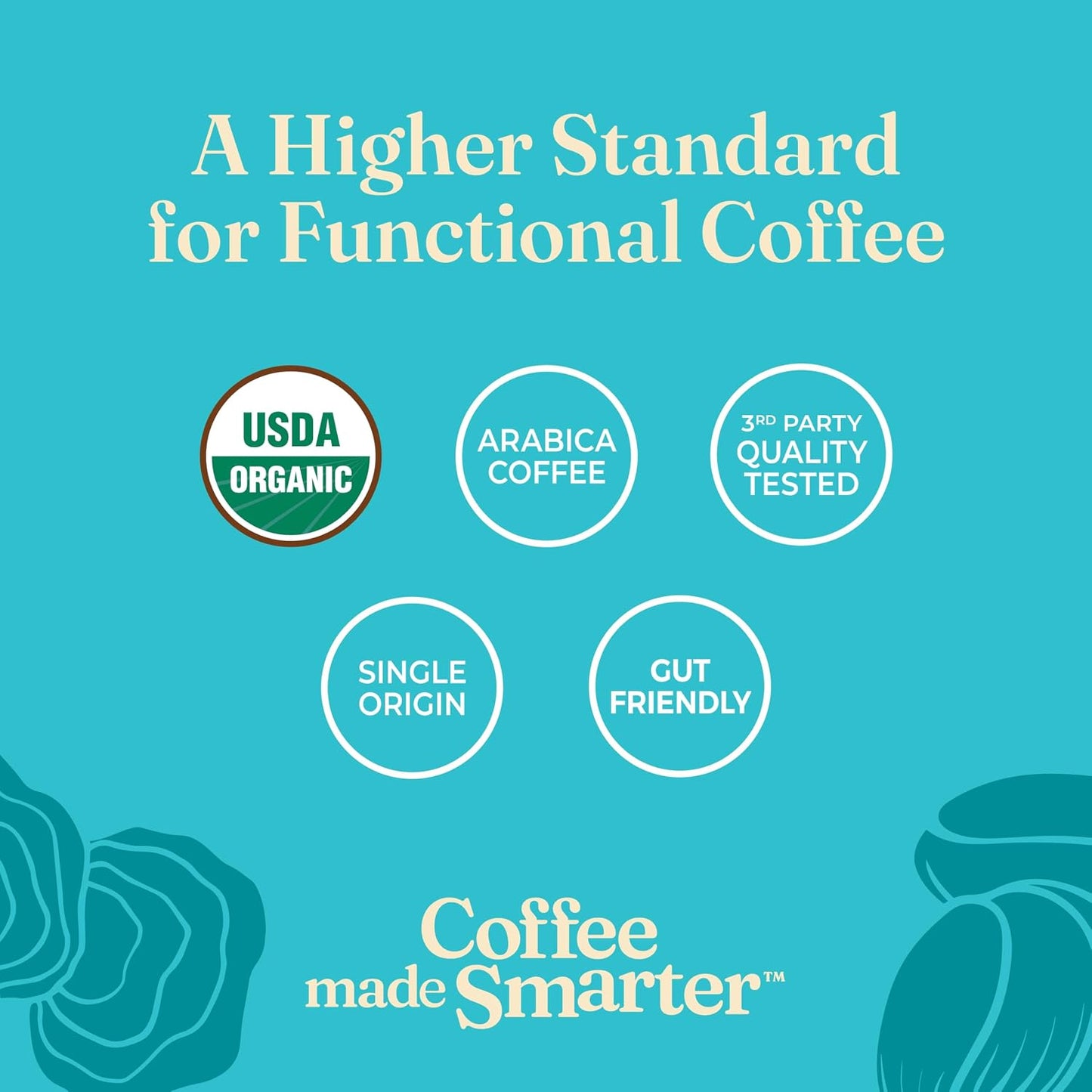Four Sigmatic Calm Organic Instant Coffee | Medium Roast Arabica with Reishi &amp; Chaga Mushrooms for Stress Relief &amp; Mood Support | USDA Organic | Half Caffeine | 10 Packets