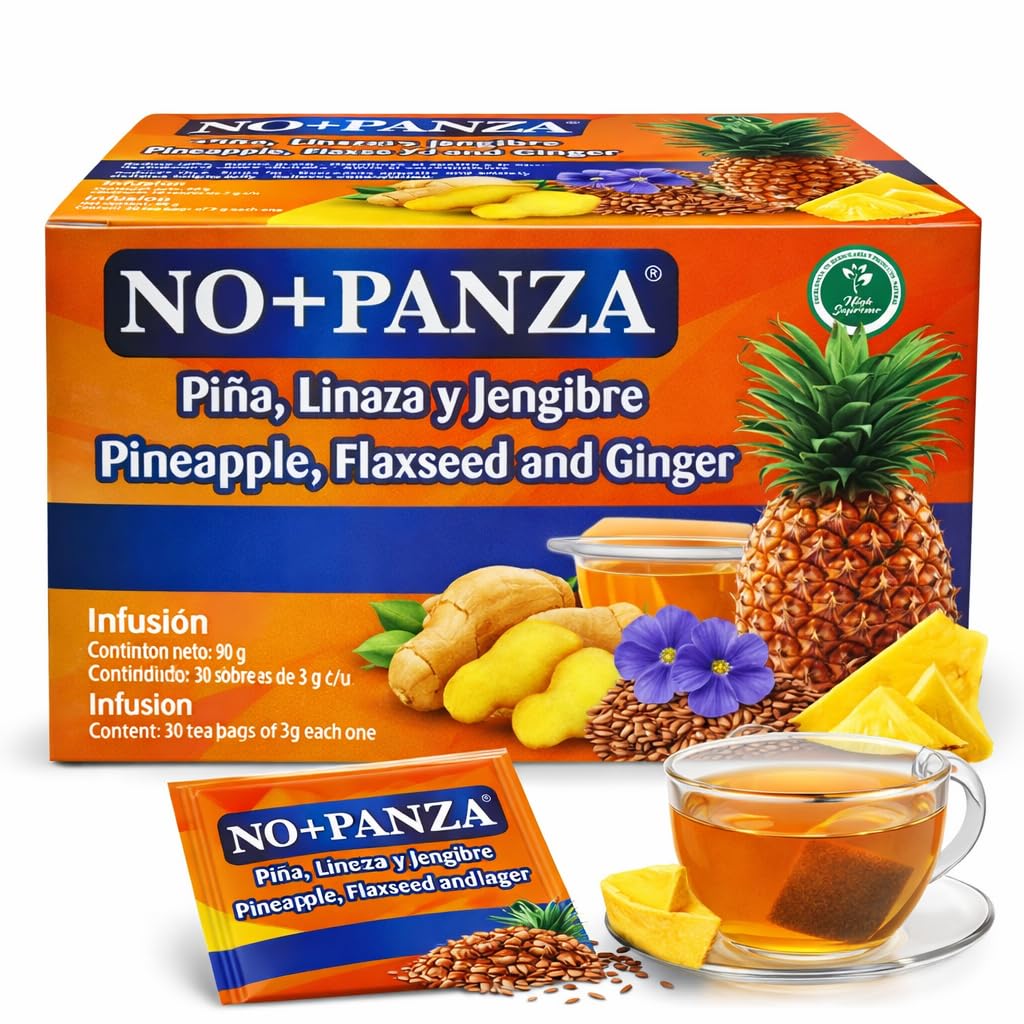 Herbal Tea by High Supreme – 30 Tea Bags,Ginger, Pineapple, Cinnamon & Flaxseed – 100% Natural,Vegan, Caffeine-Free