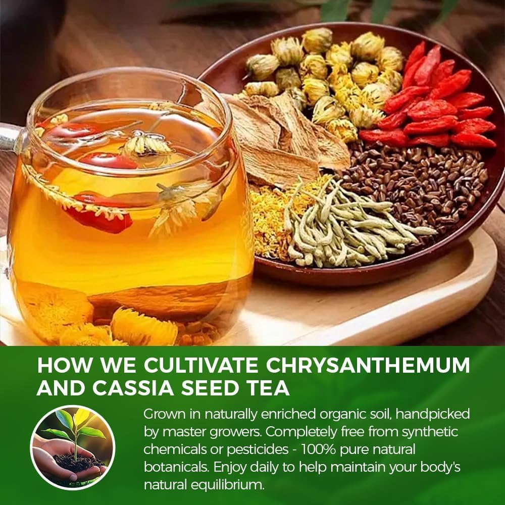 WOTIHA Chrysanthemum cassia seed tea 150g.30 Herbal Tea bags burdock root tea | Honeysuckle | Goji berry | Osmanthus flower | Combination Herbal Tea