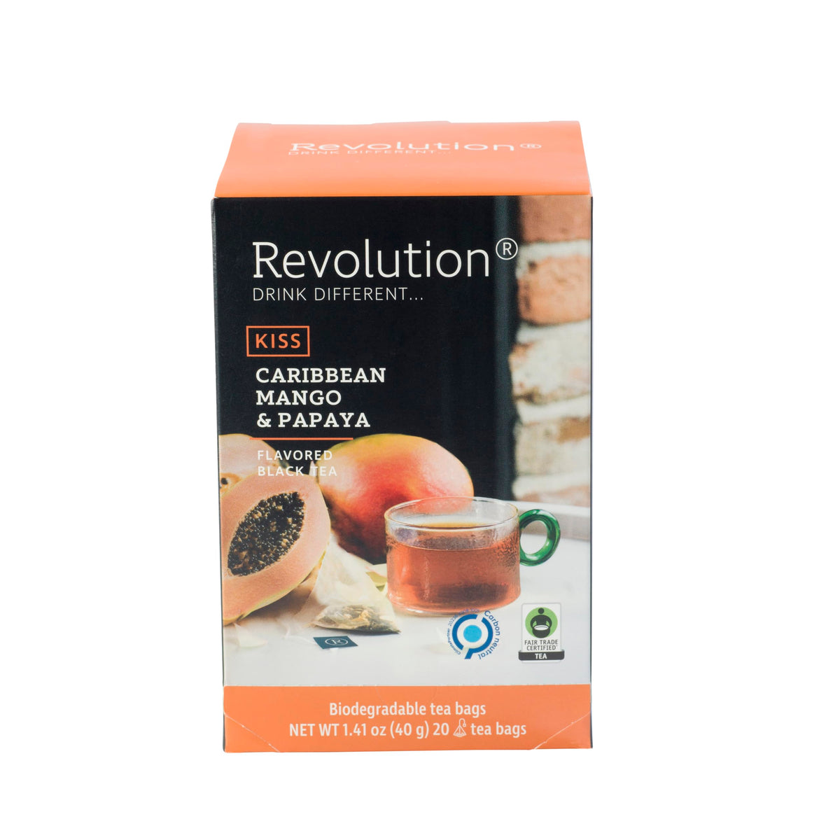 REVOLUTION TEA® Tropical Black Tea [THE ORIGINAL] – Caribbean Mango & Papaya – Premium Full Leaf Tea – Biodegradable Infuser
