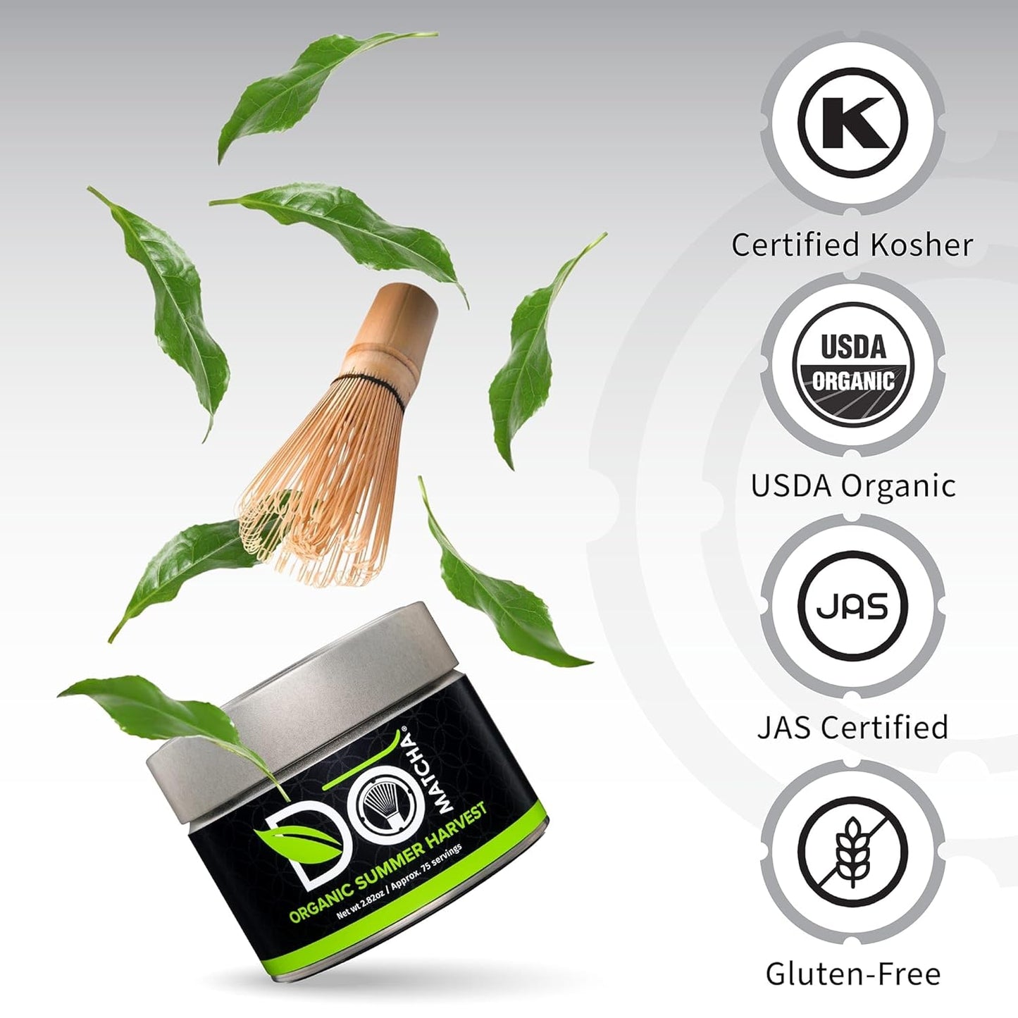 DoMatcha, Organic Summer Harvest Matcha Powder, Authentic Japanese Green Tea, Latte Grade, 2.82 oz