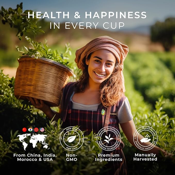 Gya Tea Co Purely Herbal Tea Pod Collection Gift Set (16 Count) - Different Flavors Assorted Variety Pack