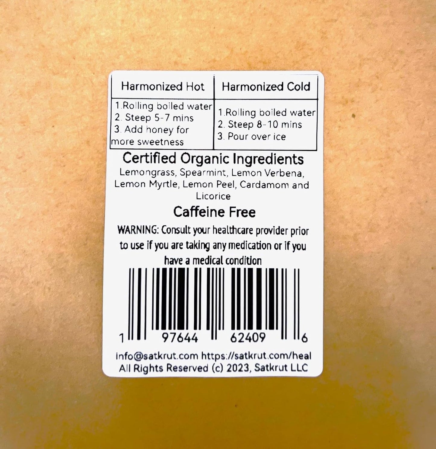 SanosTea New Improved Organic Lemongrass Premium Herbal tea, flavorful, refreshing, stress relief, caffiene free tea