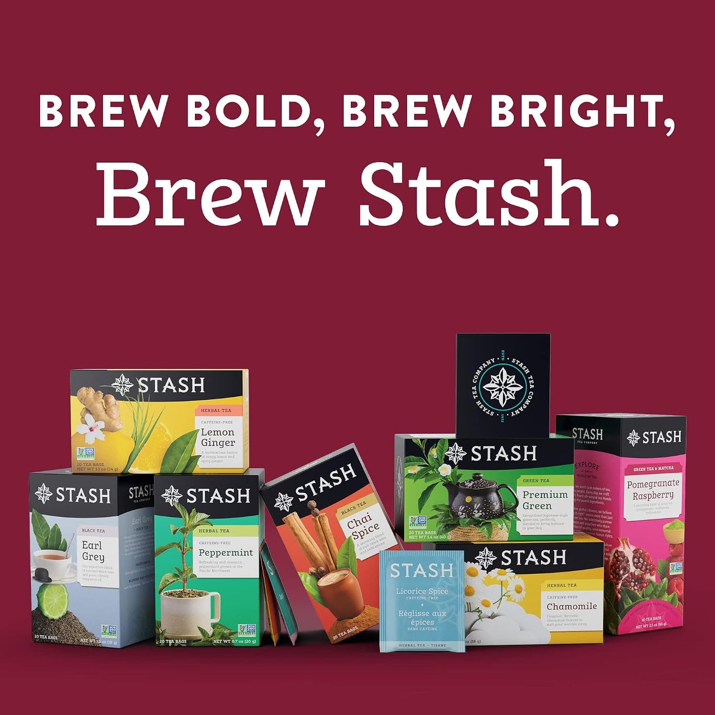 Stash Tea Holidays Are Here Variety Pack Sampler Assortment - Caffeinated, Non-GMO Project Verified Premium Tea with No Artificial Ingredients, 18 Count (Pack of 6) - 108 Bags Total