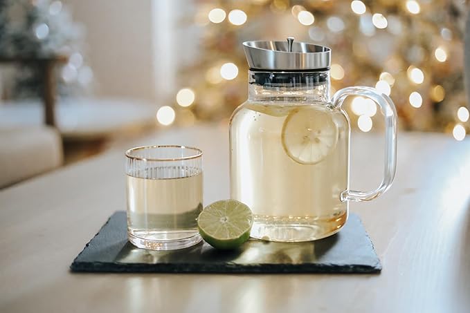 Teabloom 100% Plastic-Free Large Multi-Brew Borosilicate Glass Teapot + Kettle + Pitcher – Steep and Serve Hot Tea, Iced Tea
