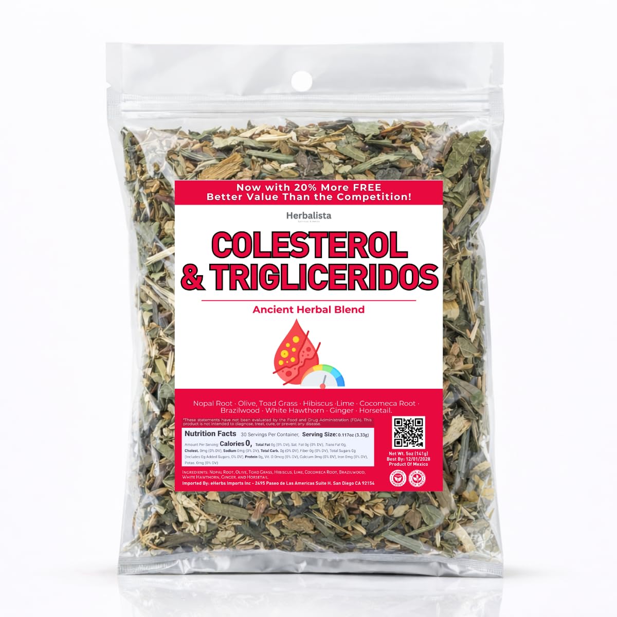 Herbalista - Colesterol Herbal Compound Tea 5oz (141g) – 100% Natural Infusion – Compuesto Ancestral Hierbas Naturales – Makes 40+ Cups – Herbal Mixture – Té Bienestar Ancestral – Non-GMO | No Cafeína