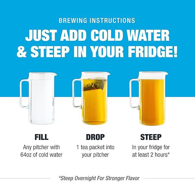 Tiesta Tea - Fruity Paradise Cold Brew, Loose Leaf, Strawberry Pineapple Green Tea, Medium Caffeinated, Cold Brew Packets, Makes 64 oz of Pitcher Per Bag (Pack of 10)