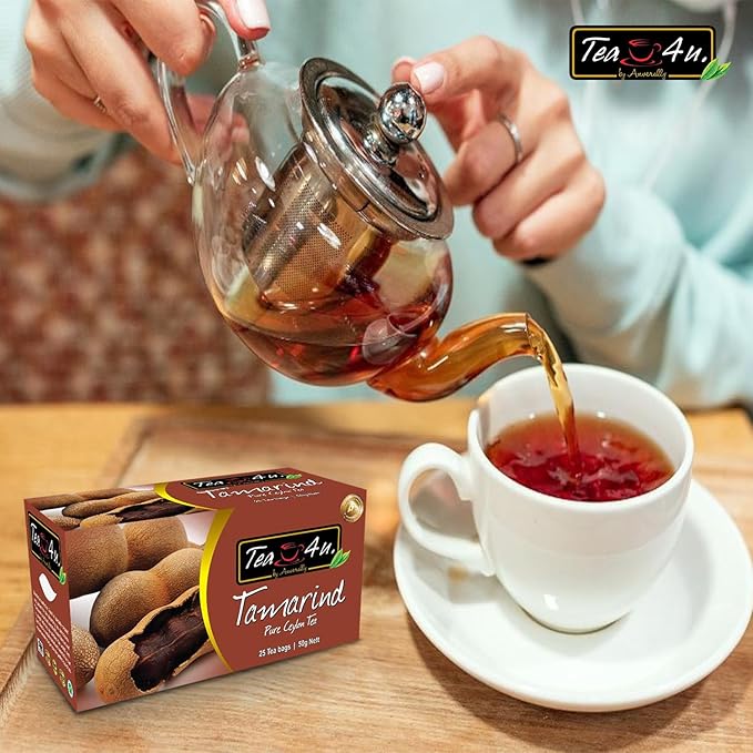 Tea4U Flavored Black Ceylon TeaBags - Tamarind, Ideal Quality from Sri Lanka's Finest Leaves and Expertly Blended - 25 Count
