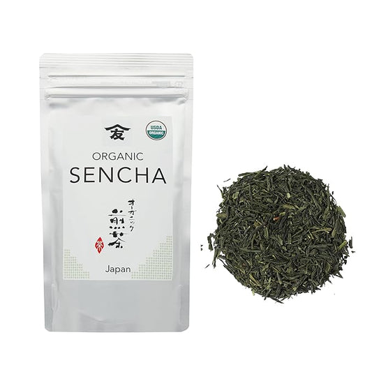 TOMOSAN Organic Sencha - Loose Leaf Japanese Premium Green Tea, USDA Certified, Uji-Kyoto,100g/3.5oz