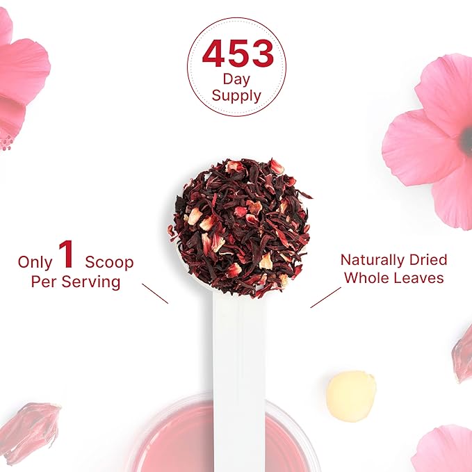 Dried Organic Hibiscus Flowers, 2 Pounds – Cut & Sifted Whole Leaves – Loose Leaf Flower Source – Raw Flavor & Aroma, Great for Refilling Tea Bags – Caffeine Free, No Sugar, Non-GMO