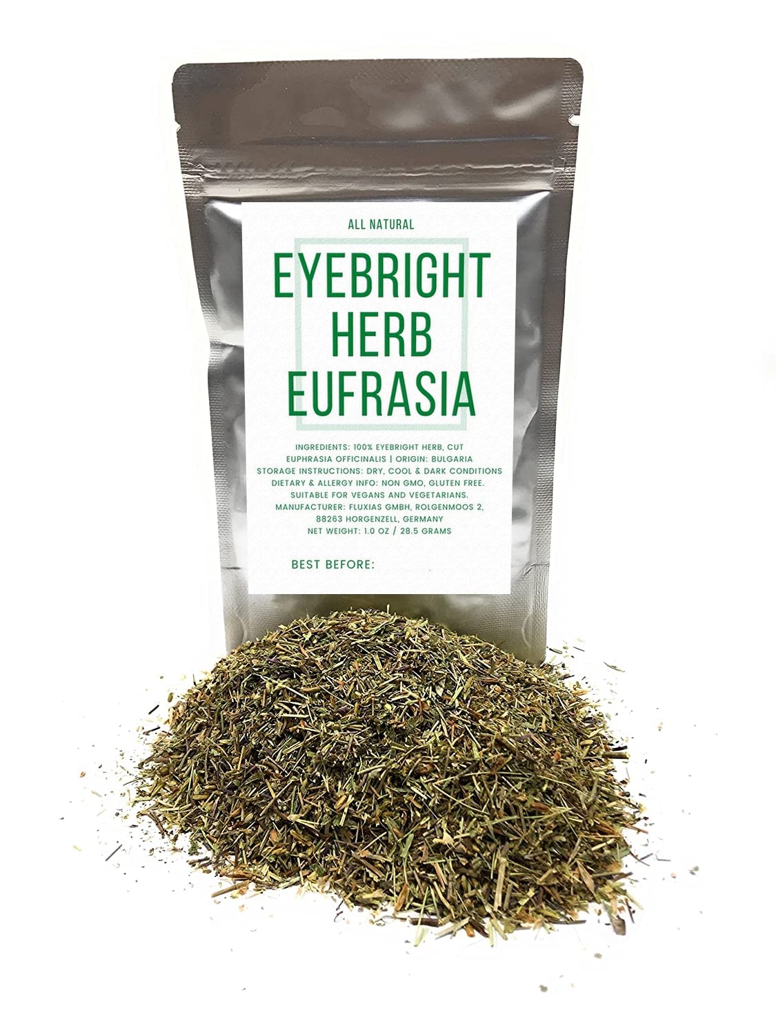Eyebright Herb (Euphrasia officinalis) - Cut & Dried Eyebright for Loose Leaf Herbal Tea and Tea Blends - Packed in Germany