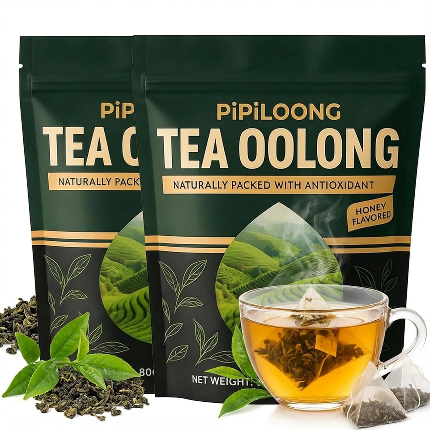 PiPiLOONG Oolong Tea – Organic Yunnan High-Mountain Whole-Leaf Oolong | Premium Loose Leaf Tea | Smooth, Floral & Aromatic | Hand-Picked High-Altitude Tea (2)