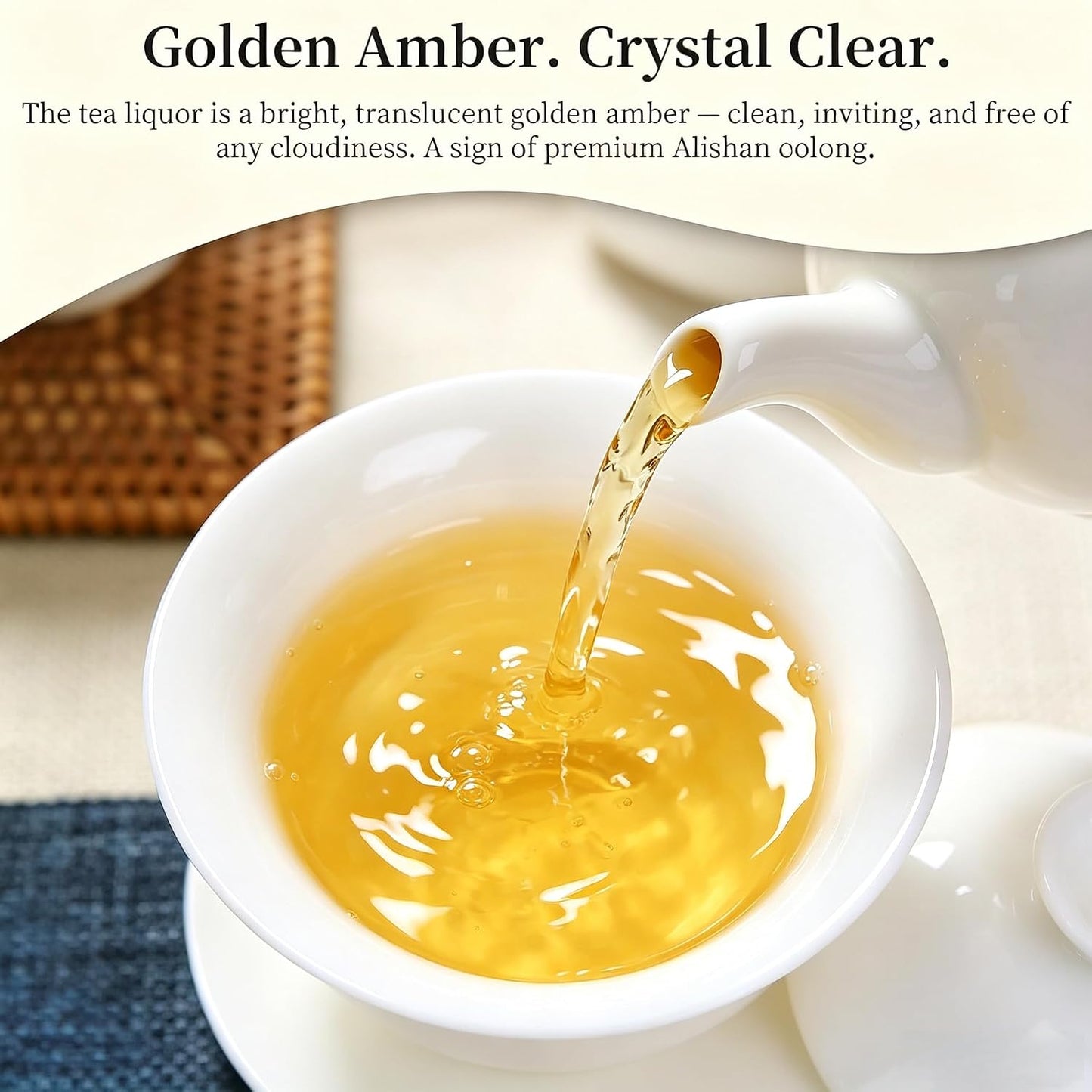 XIXICHA Alishan Taiwan High Mountain Oolong Tea 5.29oz/150g 阿里山 台湾乌龙茶 | high elevation tea，hand-picked oolong， small batch premium Loose Leaf tea，Floral and Fruity Aroma（120 cups），No additions