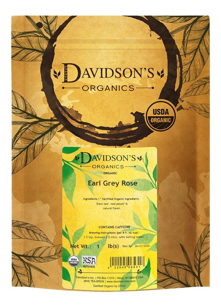 Davidson's Organics, Earl Grey Rose, Loose Leaf Tea, 16-Ounce Bag