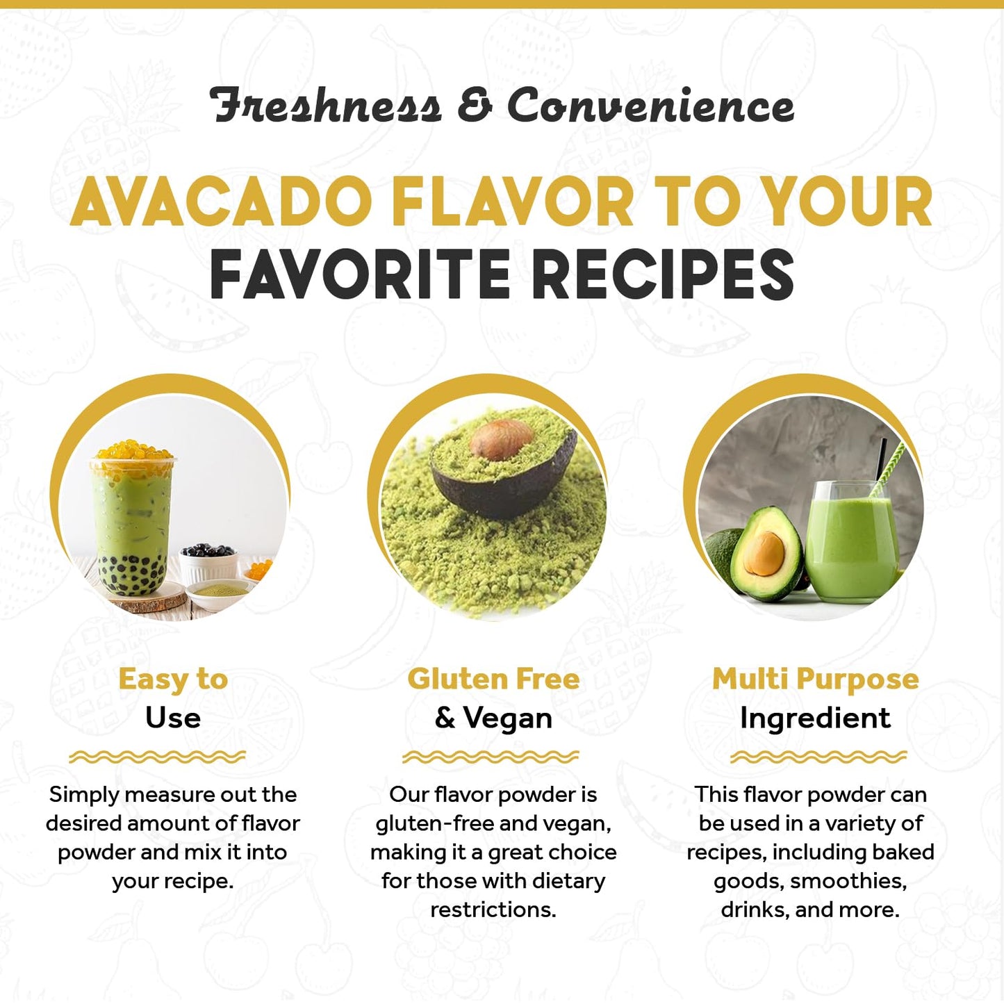 Fanale Avocado Milk Tea Powder, Instant Flavoring Powder, 2.2lbs Pack of 20 | Instant Flavoring Mix Perfect for Boba Milk Tea, Smoothies, Baking &amp; Desserts. Rich &amp; Creamy Beverage Powder, Easy to Prep