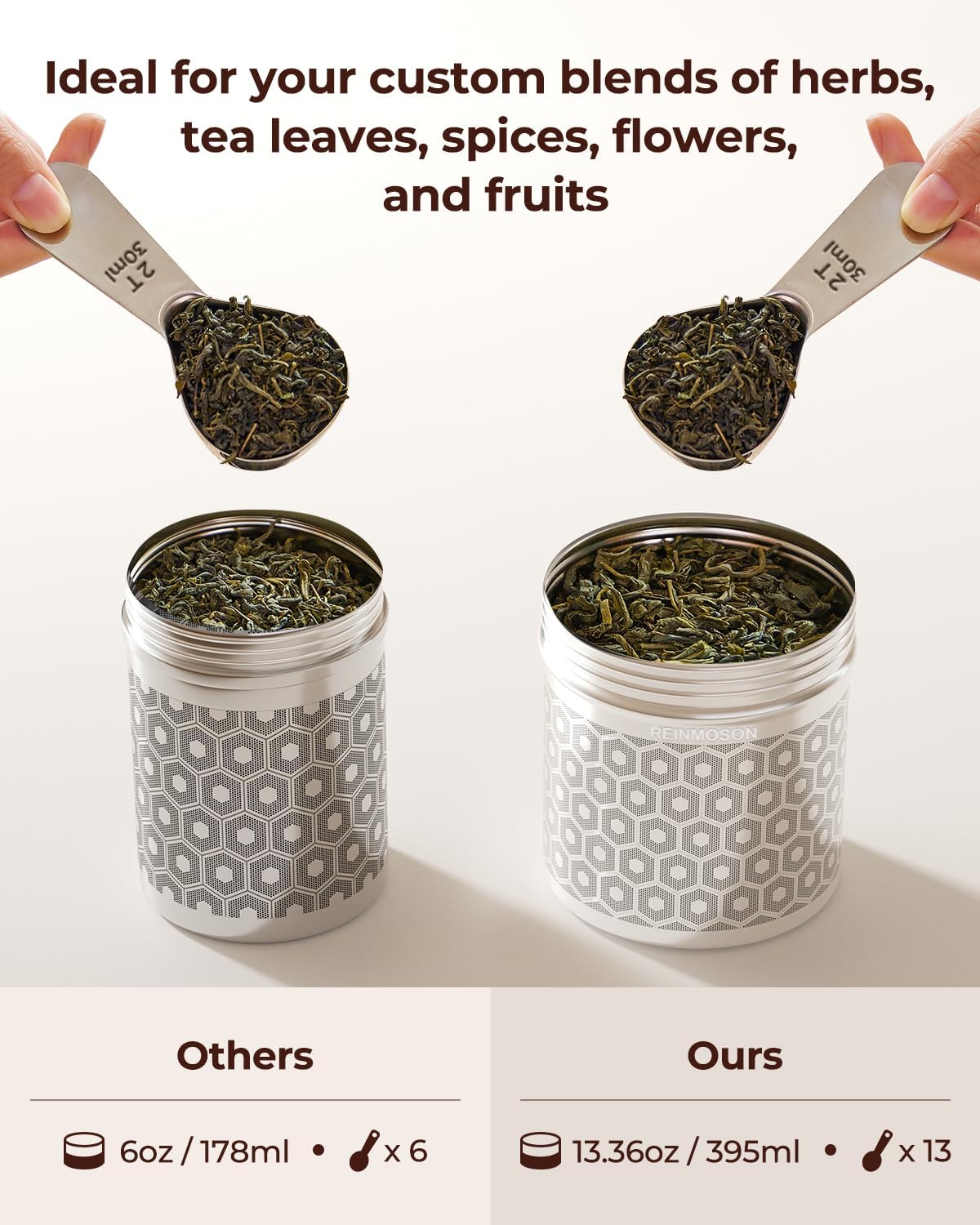 Reinmoson 2 Pack Extra Large Tea Infuser for Loose Leaf Tea &amp; Spice Ball