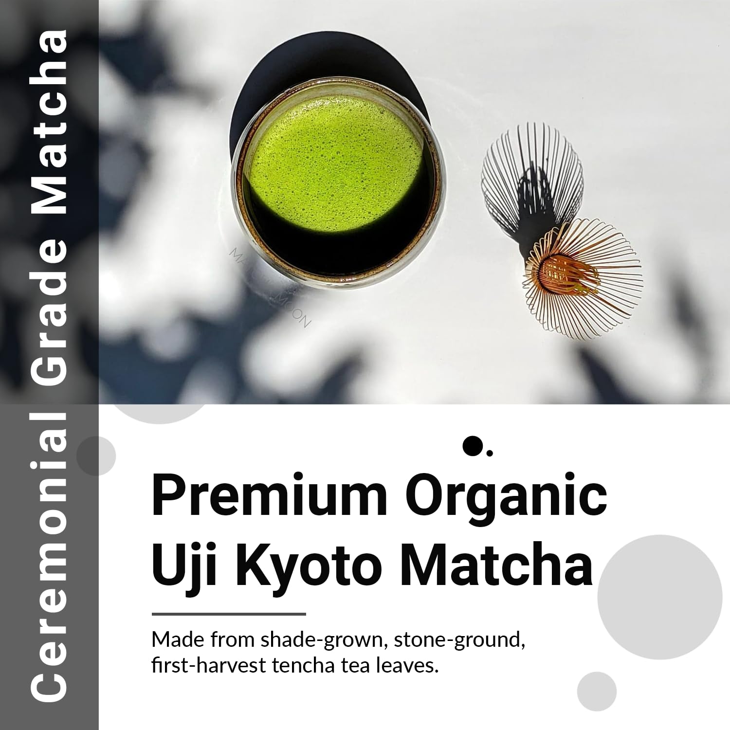 Matcha Moon Pure Zen Ceremonial Grade Matcha Powder | Premium USDA Organic Traditional Japanese Green Tea | First Harvest Uji Kyoto Sourced Tea Powder | 30g Tin