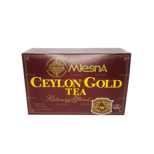 Mlesna Ceylon Gold Tea Luxury Blend -Premium quality 100 tea Bags 200g (7.05 Oz)