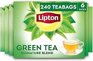 Lipton Signature Blend Green Tea Bags, Unsweetened Teabags for Hot Tea or Iced Tea with Caffeine and Flavonoids, 240 Total Tea Bags (40ct - Pack of 6)