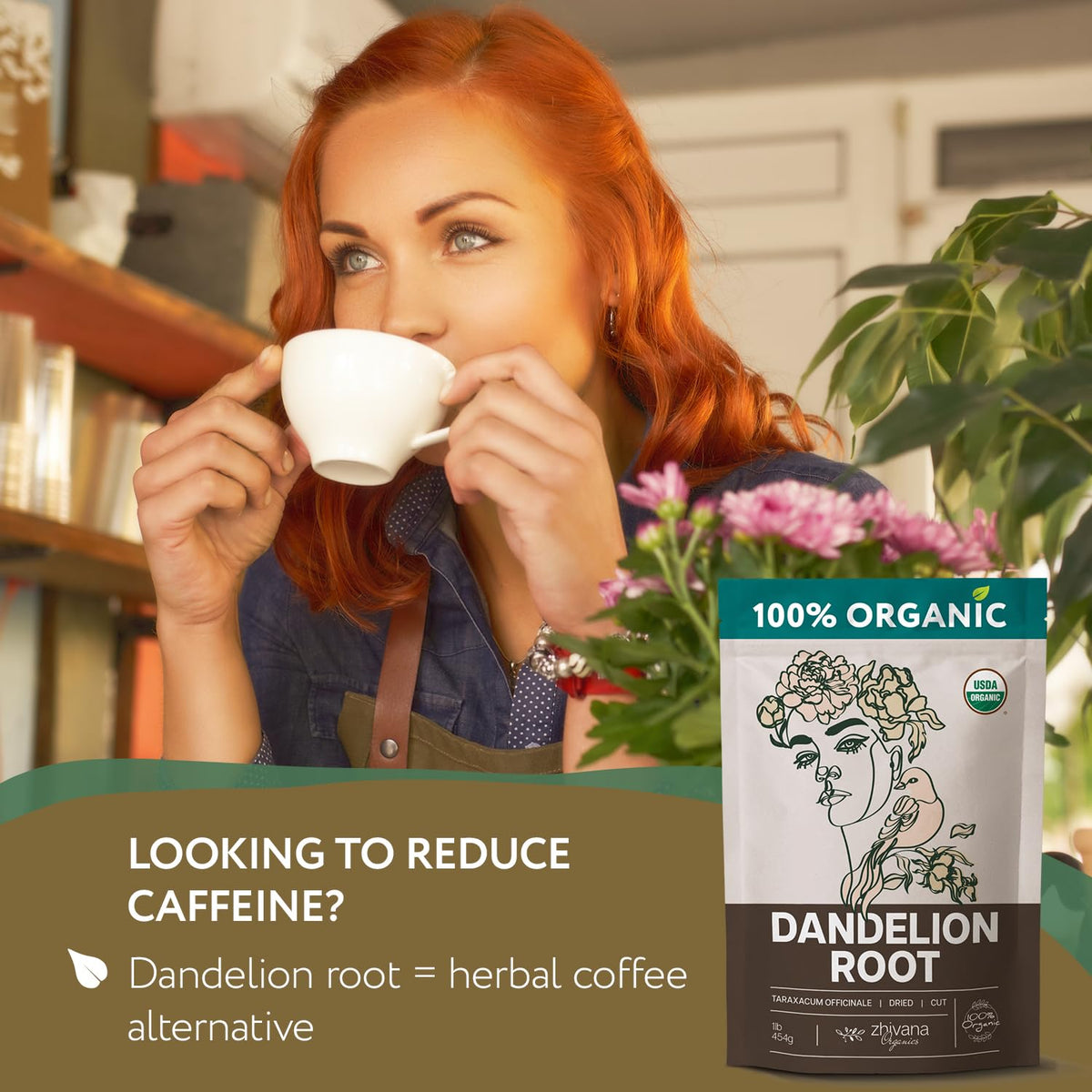 Organic Dandelion Root Tea Loose Leaf 16 oz. - Liver Cleanse, Digestion