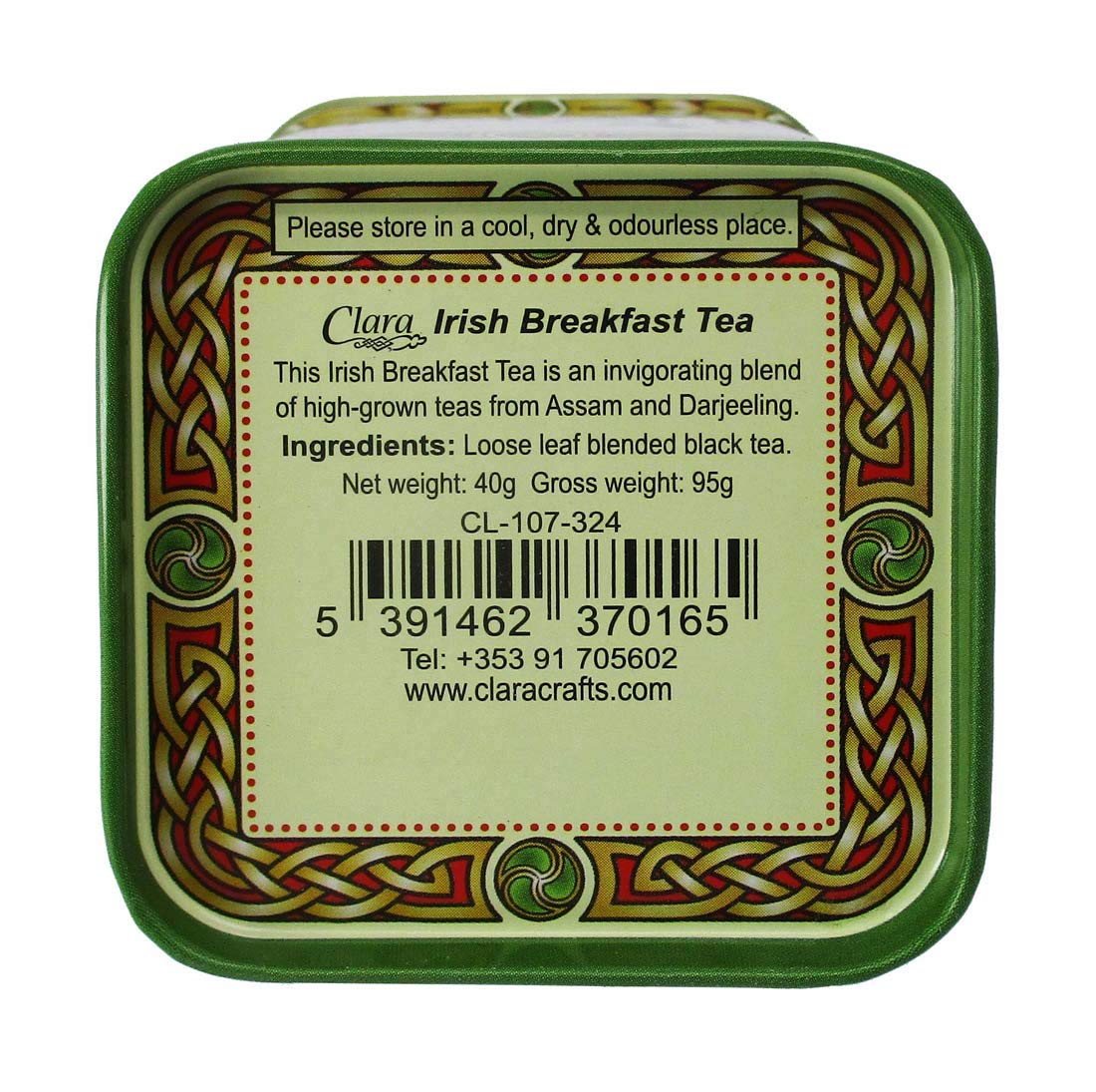 Royal Tara Irish Breakfast Tea of Loose Leaf Blended Black Tea Celtic Tin with Shamrocks and Ireland (1)