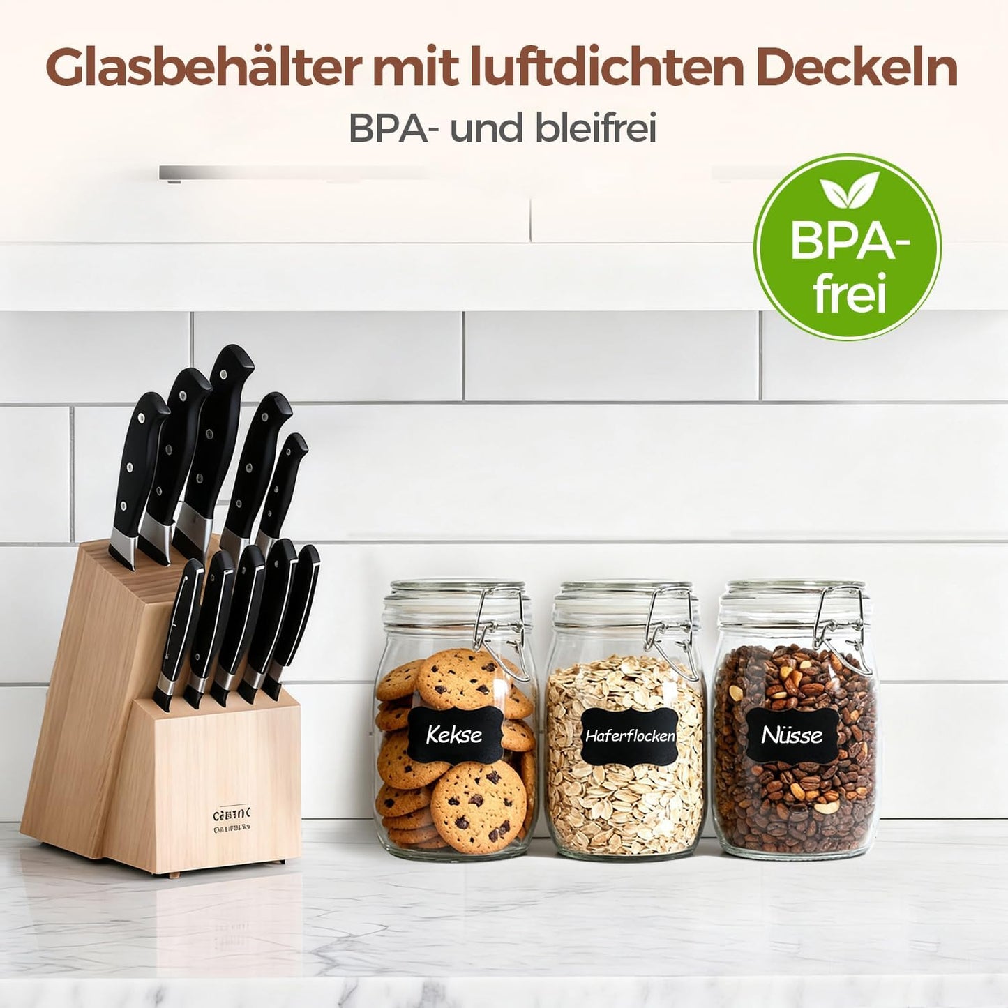 ComSaf Glass Jars with Airtight Lids 34oz 3 Pack Pantry Storage Coffee | BPA-free food-grade glass, wire clamp seal, whole-bag pantry storage, coffee &amp; tea, rice &amp; seeds, candy &amp; cookie
