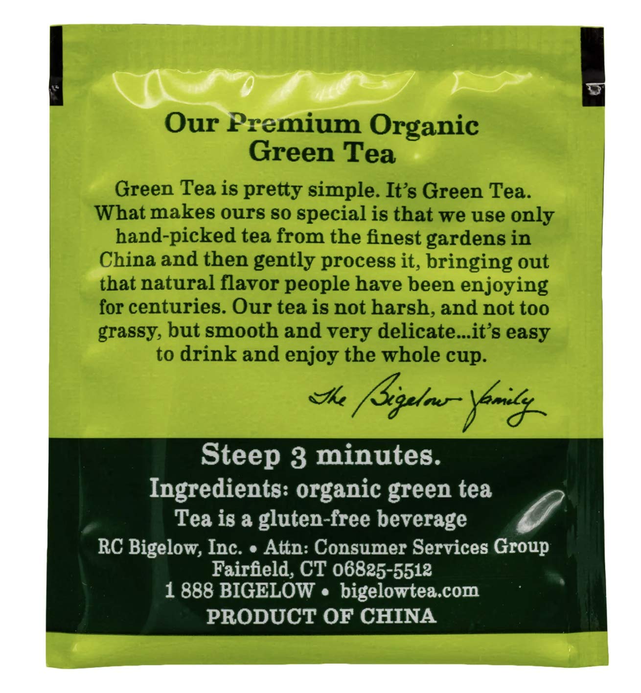 Bigelow Tea Organic Green Tea, 160-Count (51100.85)