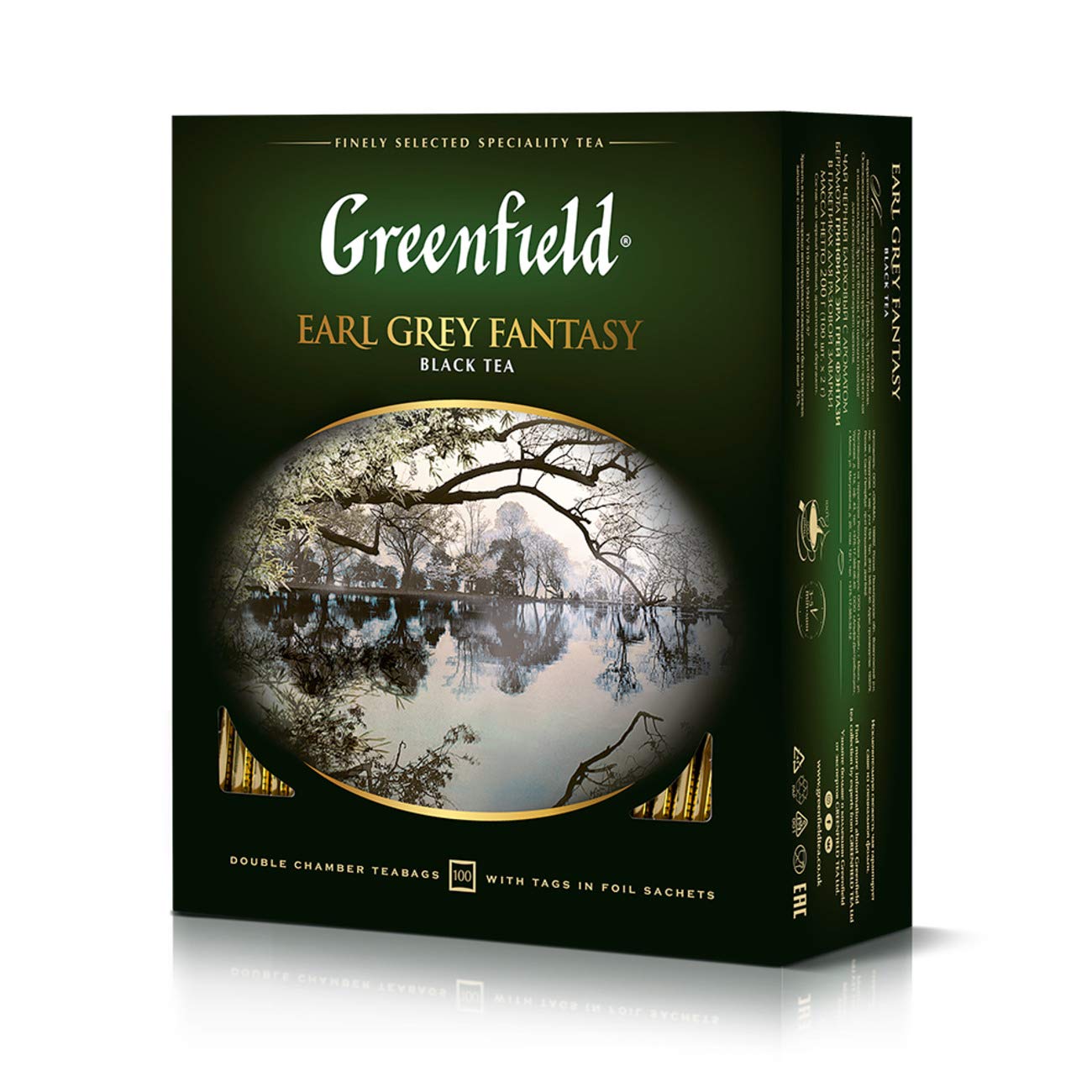 Greenfield Earl Grey Fantasy Black Tea - 100 Individually Wrapped Tea Bags - Premium Ceylon Black Tea with Bergamot Aroma - Refreshing Citrus Flavored Afternoon Tea - 7.05 oz