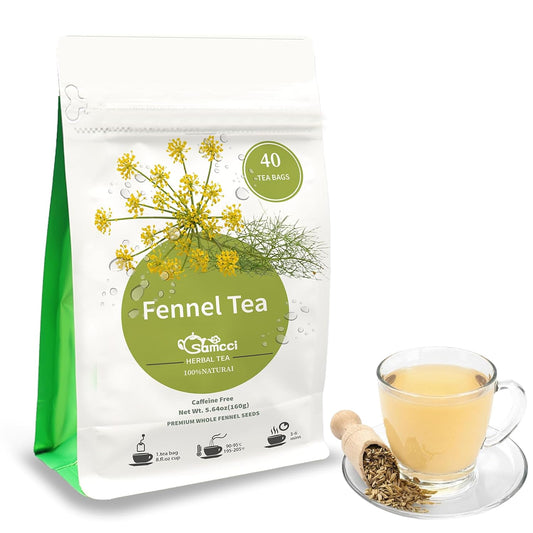 Samcci Fennel Tea Bags, 40 Count (4g/bag), Whole Fennel Seeds
