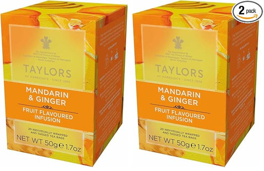 Taylors of Harrogate Mandarin & Ginger Infusion, 20 Teabags (Pack of 2)