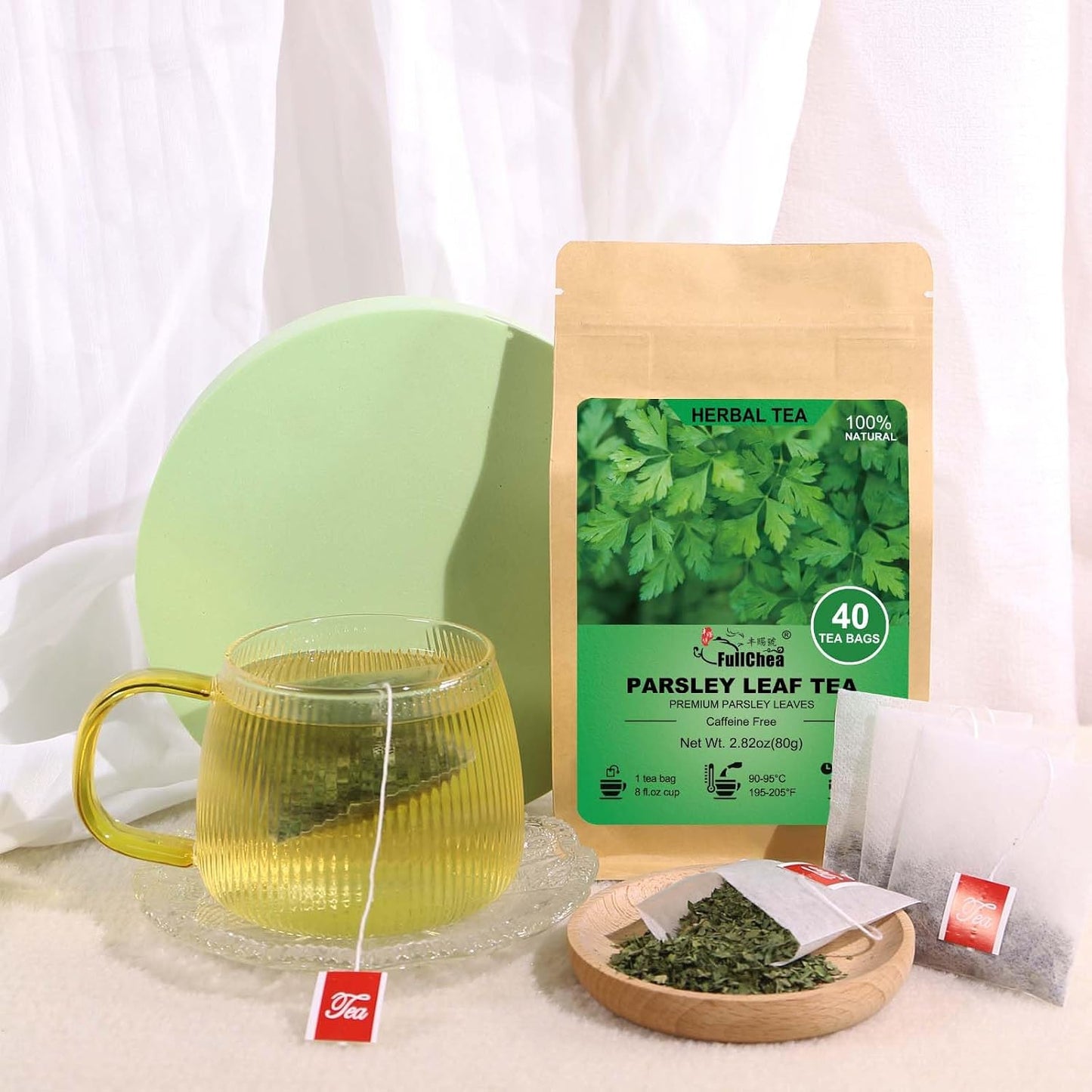 FullChea - Parsley Tea Bags, 40 Count, Dried Parsley Leaves