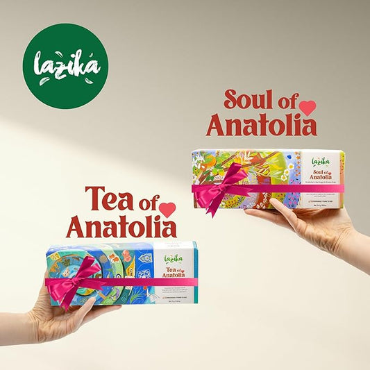 Lazika Tea Variety Pack with Lovely Presentation Box Pack of 2, Black, Green and Herbal Tea Sampler Gift Set, 10+10 Counts, Premium Collection with Pyramid Infuser Bag