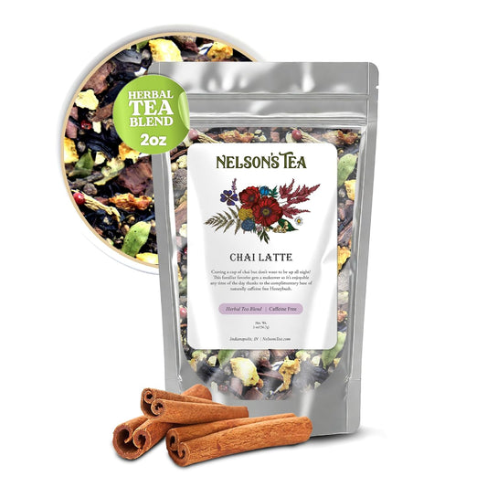 Nelson's Tea Chai Latte Spiced Black Loose Leaf Tea, 2 oz | Clove • Black Tea • Ginger • Loose Leaf Tea • Chai Latte • Chai