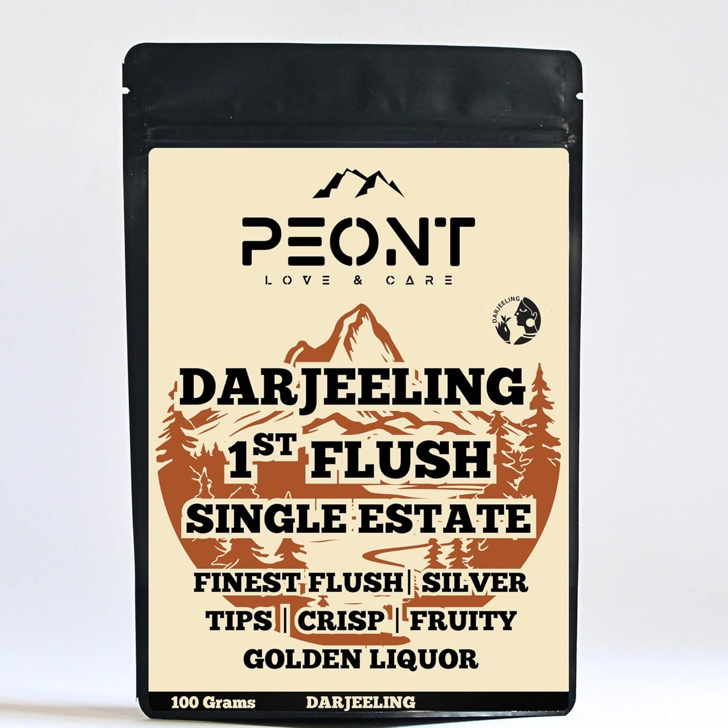 Peont First Flush Single Estate Darjeeling Black Tea, 100g,Crisp with Citrus, Floral & Peach Notes, Premium Loose Leaf
