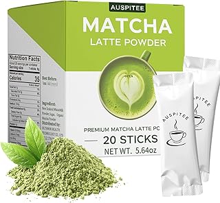 Matcha Latte Green Tea Powder Single Pack, Premium Barista Science Blend - Individual Matcha Bags (20)