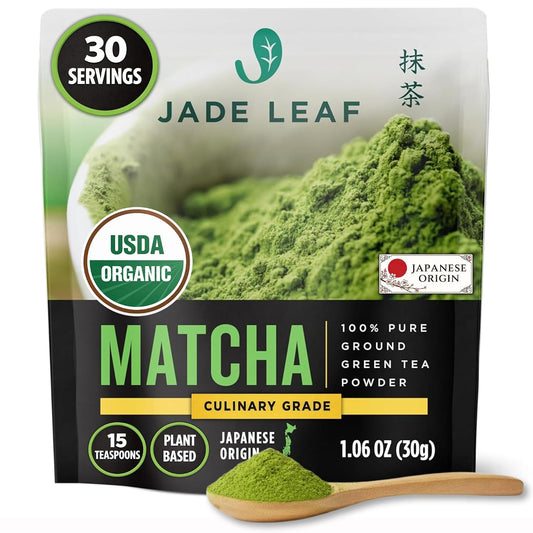 Jade Leaf Matcha Organic Culinary Grade Matcha Powder - Japanese Green tea for Baking, Smoothies, Lattes, and Skin Care, 30g / 1.06 Ounce