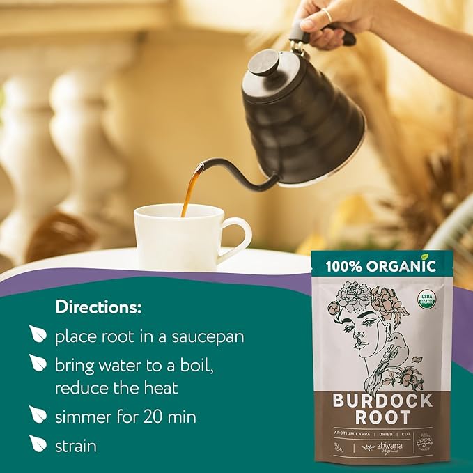 Super Value Pack 10 LB - Organic Burdock Root Tea - Greater Burdock Root Herb