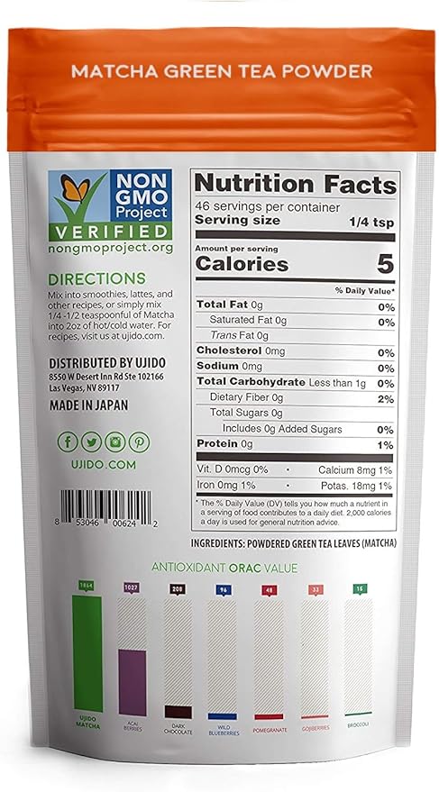 Ujido Summer Harvest Culinary Matcha, 2 oz., 46 Servings – Culinary Grade Japanese Matcha Powder – Gluten Free & Keto Friendly – Smooth, Mellow Flavor – for Teas, Lattes, Cooking, & Baking