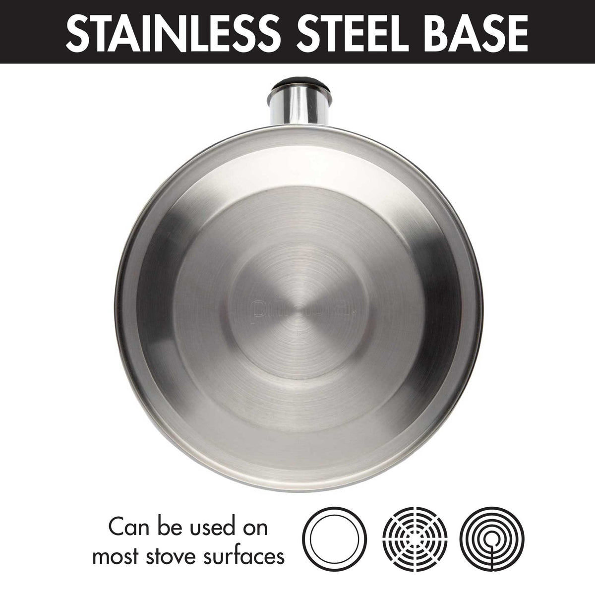Primula Stewart Whistling Tea Kettle for Stovetop, Stainless Steel Stove Top Kettle with Fast Boil Whistling Spout and Cool