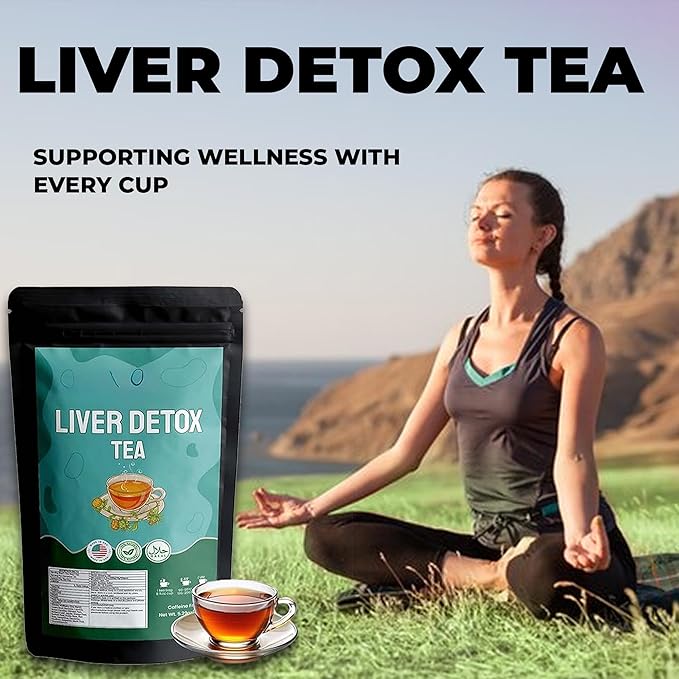 Liver Care Tea - Detox & Support for Liver Health, Caffeine-Free Herbal Blend with Dandelion, Burdock & Licorice – Cleanse & Repair, Liver Support & Toxin Flush – (18 Herbal Mixed Formula) 30 Tea Bags