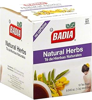 Badia Natural Herbs Tea, 10 Tea Bags – Herbal Blend for Brewing Hot or Iced Tea