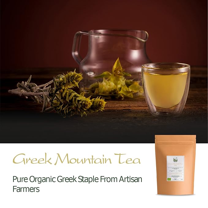 Greek Mountain Tea Organic Handpicked - Ironwort Herbal Tea Mt Olympus Greece - Sideritis Scardica Shepherd's Greek Teas Mountain Tea From Greece - Greek Teas Mountain Greek Tea Organic Greek Tea