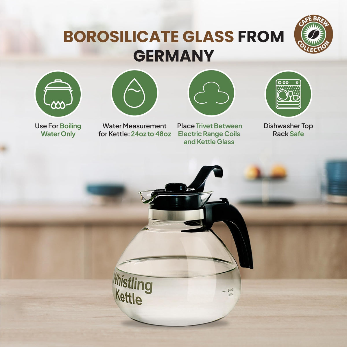 CAFÉ BREW COLLECTION Café Brew Glass Tea Kettle, 12 Cup