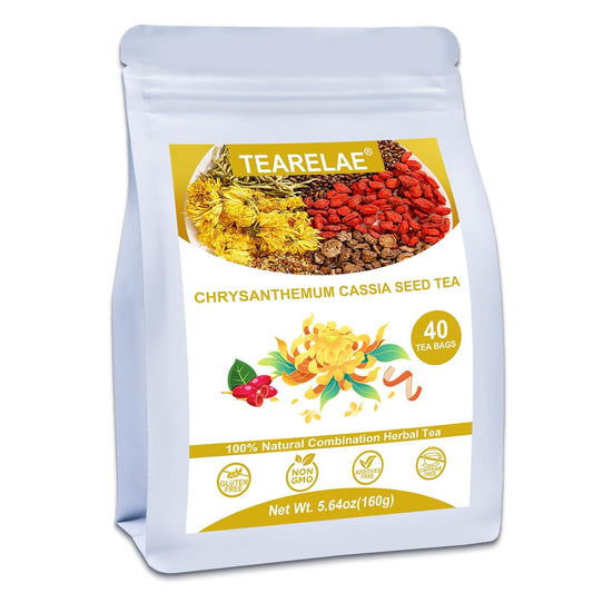 TEARELAE Chrysanthemum Cassia Seed Tea, 4g x 40 Tea Bags, Gentle Daily Brew