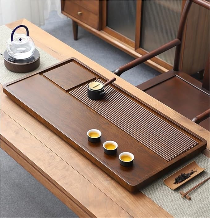 Bamboo Tea Tray for Gongfu Tea Ceremony, Chinese Gongfu Tea Serving Tray, Handmade Serving Tray with